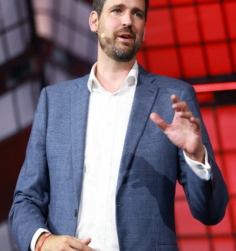 27 June 2023; Sean Fraser, Minister of Immigration, Refugees & Citizenship, Government of Canada, on Centre stage during day one of Collision 2023 at Enercare Centre in Toronto, Canada. Photo by Vaughn Ridley/Collision via Sportsfile